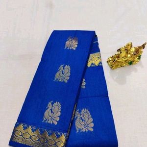 Royal Blue Cotton Silk Saree