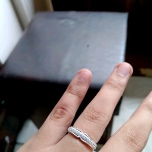 Plan Diamond Ring Pure Silver