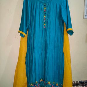 Peacock Green Kurti With plazo