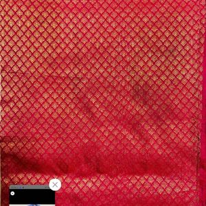 Fixed-Red Color Kanchi Pattu Silk Saree(no Blouse)