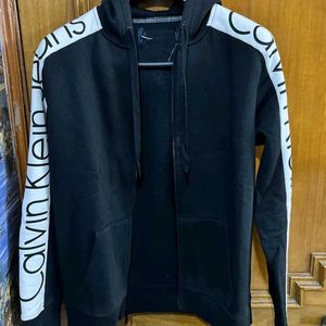 CALVIN KLIEN ZIPPER BLACK HOODIE