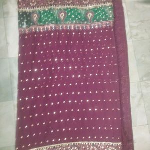 Marron Colour Designer Saree 😊