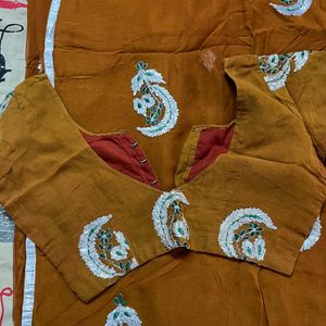 Brown Gottapatti Work Saree