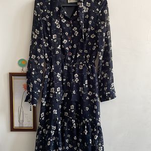 Floral Korean Midi Dress