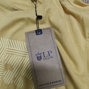 Louis Philippe Yellow Printed Tshirt Men