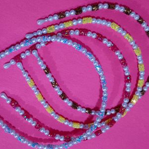 Pack Of 4 Perl Glitter Headband
