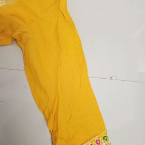 Golden Yellow Colour Kurti For Girls