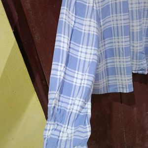 Blue Checked Formal Shirt Women