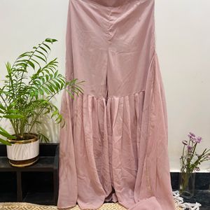 🩰Peach Mauve Palazzo Trouser With Duppata