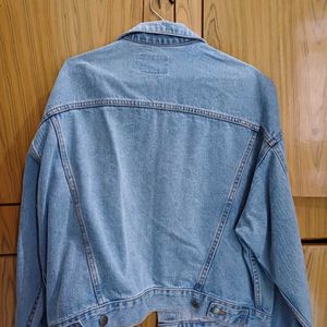 Ribbed Oversized Denim Jacket