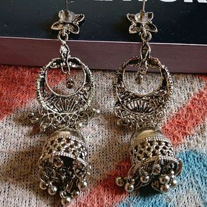 Trending German Silver Oxidised Earrings