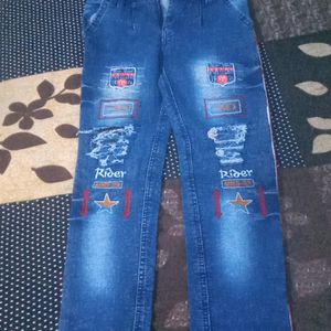 Damaged And Printed Jeans For Mens.