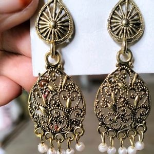 White Peacock Designer Earrings