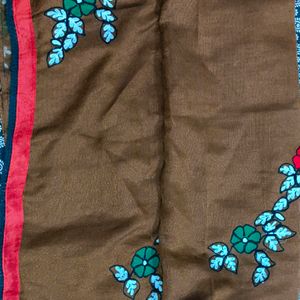 Brown Embroidery Saree