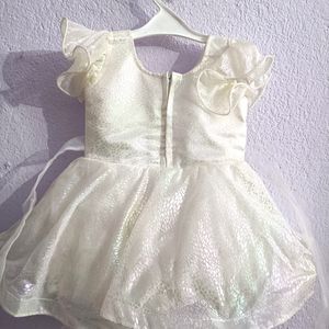 White Soft Frock For Baby Girl