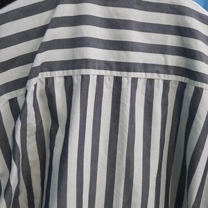 Grey Stripes Linen Shirt