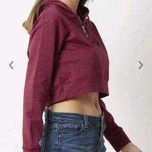 Maroon Crop Sweatshirt