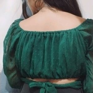 Crop Green Top (S)