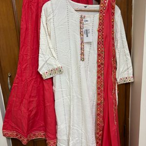 🆕3pc Cotton Sharara Suit Set With Dupatta