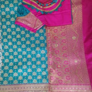 Most Beautiful Wedding Saree With Designar Blause