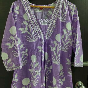 New Unused PureCotton Aline Kurti Plazzo Dupatta