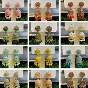 Jhumkhas Earrings Combo Set Of 12 Colours