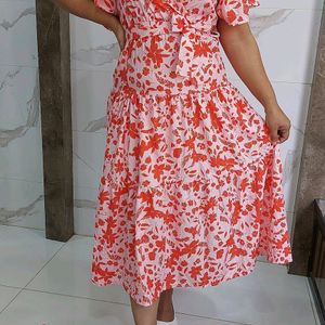 Floral Printed Flared Dress