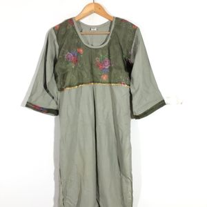 Olive Green Printed Kurta(Women’s)