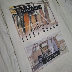 White Casual [Xl] Size T-shirt