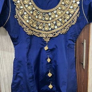 Heavy Embroidered Navy Blue Kurta Set