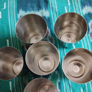 Set of 6 Steel Water Glasses