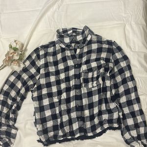 White and Black Checkered Shirt