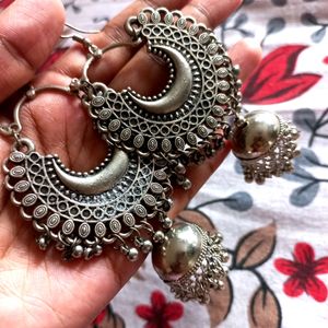 Shimmering Oxidized Unique Earrings