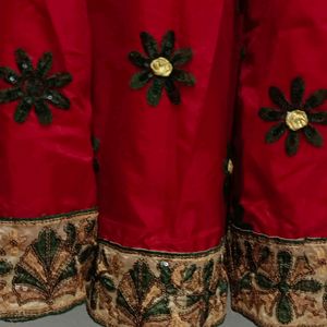 Traditional Red and Gold Embroidered Dress