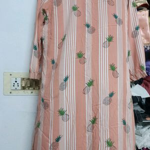 Peach Colour Straight Kurta