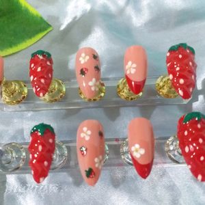 Press On Nails(Strawberry Candy🍓)