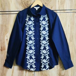 Black Embroidery Work Cotton Shirt Size-40-42