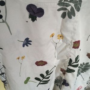 White Top With Flowers Design