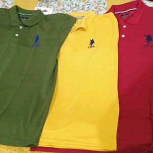 Multicoloured Cotton Blend Polos For Men Combo