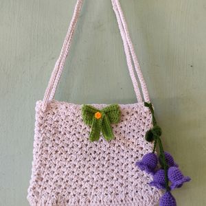 Crochet White Sling Bag