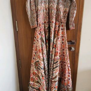 Long Ethnic Flared Gown