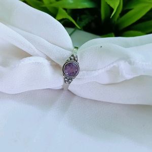 Pure Silver Ring With Amethyst