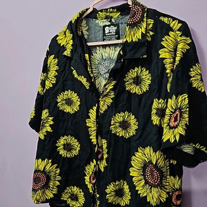 Sunflower Print Casual Shirt