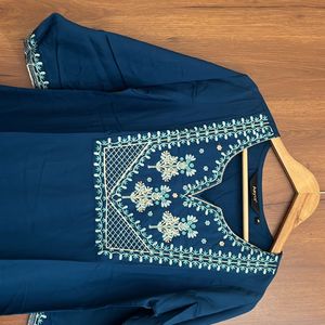 Stylish Aqua Blue Kurta For Women