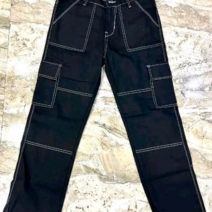 Black Cargo Jeans