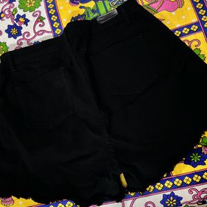 Black Denim Shorts