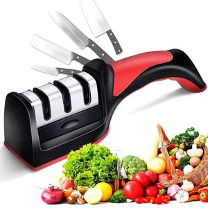 Manual Red Knife Sharpener 3 Stage Sharpening Tool