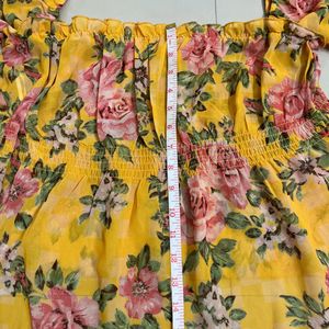 Floral Print Top - Mustard