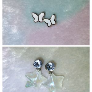 Korean Accessories Combo Of 2 Earings And Hairclip