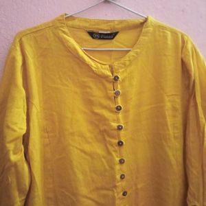 Straight Kurta for Women with Mandarin Collar